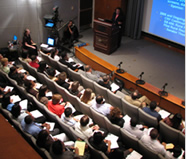 Photo of Videoconference broadcast from Tate-Turner-Kuralt auditorium