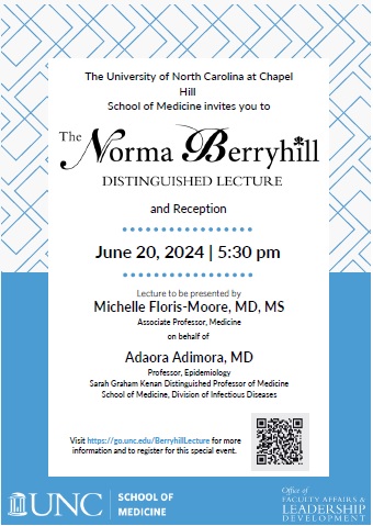 Flyer announcing the Norma Berryhill Distinguished Lecture