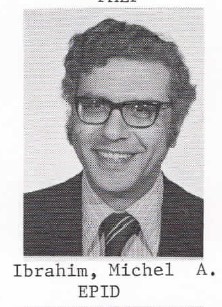 Photo of Michel Ibrahim from the 1972 Student-Faculty Directory